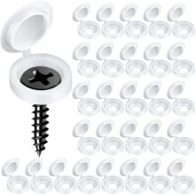 Plastic Hinged Screw Cover Caps, HNYYZL Screw Caps 150 PCS White, Folding Screw Cover Cap, Snap Washer Covers Flip Tops for Covering Screw Heads,