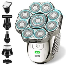 Head Shavers for Men,Upgrade 9D Electric Shavers Men 6-in-1 Bald Head Shaver,IPX6 Waterproof Shavers for Men Cordless Rechargeable Wet&Dry Rotary