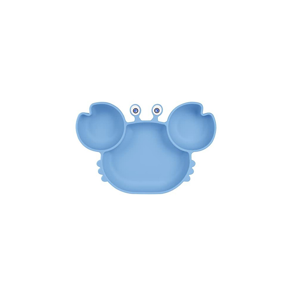 Silicone Suction Plate For Toddlers, Baby Suction Plate, Baby Cutlery Feeding Training Divided Plate, Non Slip Silicone Baby Weaning Plate For Most Vicloon