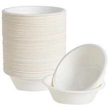 100 Pack Disposable Paper Bowls 12oz for Hot and Cold Food, Biodegradable, Compostable and Eco Friendly Paper Bowls Disposable Perfect for Parties,