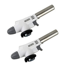 2 Pieces Kitchen Blow Torch Cooking Blow Torch Gas Torch Flame Adjustable Gas Butane Culinary for Home and Outdoor, Baking, Cooking, Camping and BBQ