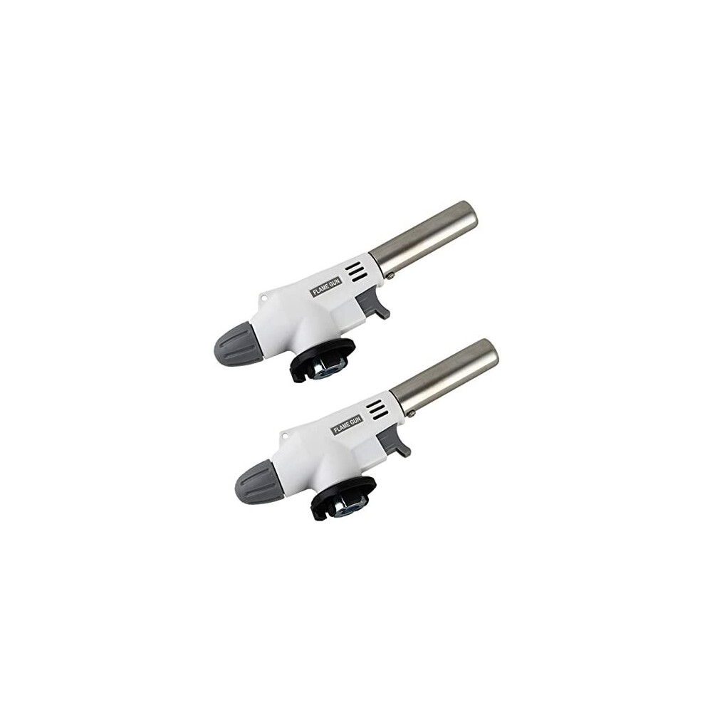 2 Pieces Kitchen Blow Torch Cooking Blow Torch Gas Torch Flame Adjustable Gas Butane Culinary for Home and Outdoor, Baking, Cooking, Camping and BBQ