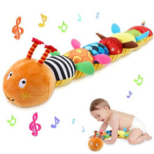 Baby Musical Soft Plush Toy, Bestcool Caterpillar Stuffed Animal Toys with Multi-Sensory Crinkle, Rattle & Textures for Babies 0-3-6-12 Months Newborn