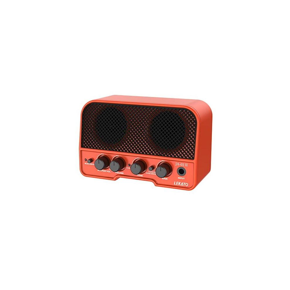 Mini Guitar Amp, LEKATO 5W Wireless Rechargeable Electric Guitar Amplifier with CLEAN/OVERDRIVER Effects, Bluetooth 5.0 Portable Practice Guitar Amp