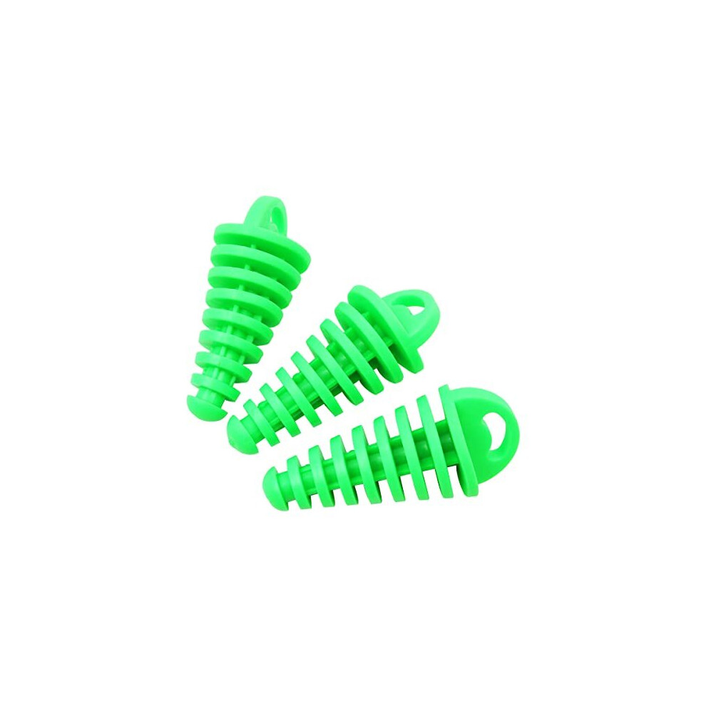 3Pcs Motocross Rubber Exhaust Plug,2/4 Stroke Motorbike Exhaust Muffler Exhaust Bung Silencer Wash Plug Pipe Plug - Green 5014542661730