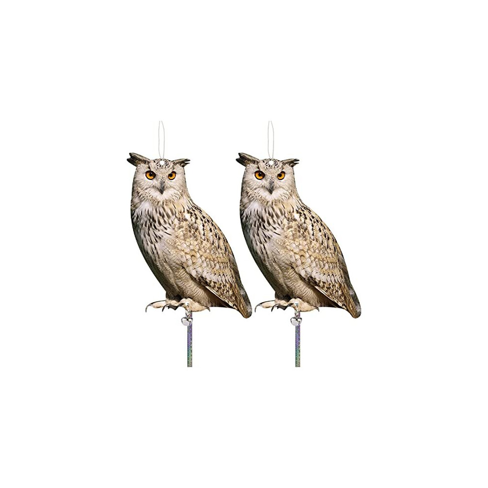 Bird Scarers for Garden, Owl Bird Scarer with Bird Deterrent Tape, Pigeon Deterrent, Bird Repellent Devices, Seagull Deterrent, Owl Decoy to Scare