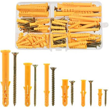 150PCS Wall Plugs and Screws for Brick, Brick Concrete Wall Fixings Screws, M6/M8/M10 Masonry Screws and Wall Plugs Set for Brick Concrete Drywall