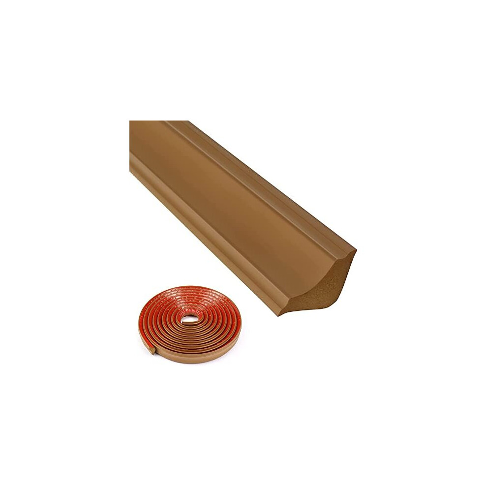 5M Molding Trim Self Adhesive Flexible Skirting Board Wall Trim Ceiling Baseboard Trim Caulk Strip Molding Trim For Wall Corner Ceilings Edge Cabinet 5014542651052