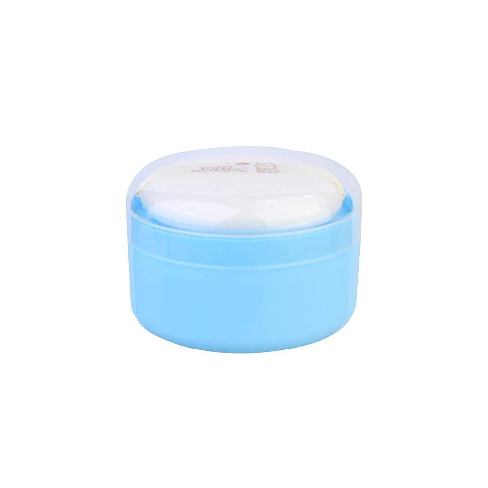 Beavorty Blue Talcum Powder Puff Box Dusting Powder Case Baby Powder Powder Puff Case Talcum Powder Puff Case Powder Applicator Container With Puff Body Powder