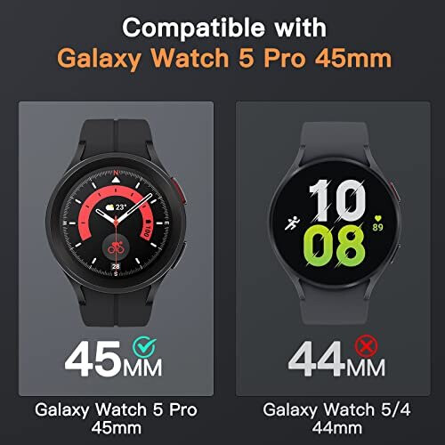 Screen Protector for Samsung Galaxy Watch 5 Pro 45mm, Full Coverage Tempered Glass, HD Clear, 3 Pack 2