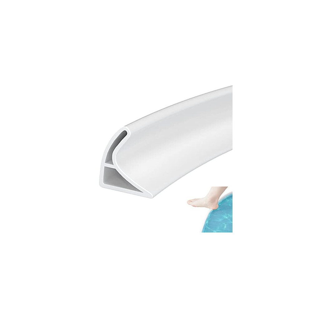 2M Curved Groove Shower Threshold Water Barrier, Wet Room Floor Barrier Dam,Shower Tray Sealing Strip,Bathroom Floor Seal Trim,Sink Bathtub Countertop 5014542665653
