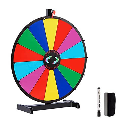 Spinning Prize Wheel 18 Inch, Lucky Wheel 14 Slots Color Prize Wheel ...