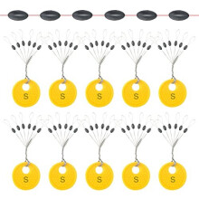 60 Pcs Rubbers Fishing Bobber Stopper 6 in 1 Fishing Floats Stops Small Black Oval Float Stops for Coarse Fishing Size S Fishing Beads 0.1 to 0.16mm