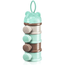 Baby Milk Powder Dispenser, Portable 4 Layers 270ml per Layer Twist-Lock compartments, Kids Baby Storage Container Stackable Pots, Milk Powder