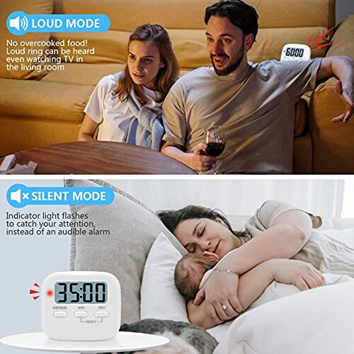 Magnetic Timer for Kids, Kitchen Timers for Cooking Digital Timer Egg Timer for Children Time Timer Countdown Timer Clock, Switchable Stopwatch Timer 2
