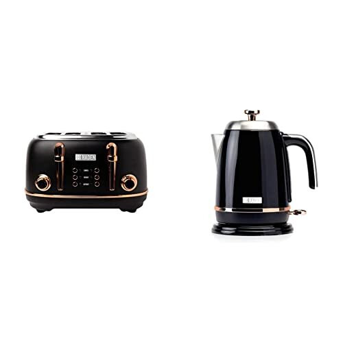 Heritage Black & Copper Toaster Electric StainlessSteel Toaster