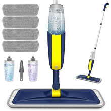 Spray Mop for Cleaning Floors, HOMTOYOU Microfiber Floor Mop Dry Wet Mop with 2 Refillable Bottles and 4 Washable Pads 360 Rotatable Cleaning Mop