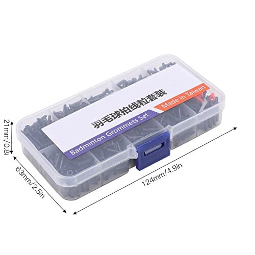 Badminton Grommets, 1 Box Universal Badminton Racket Grommets Set with Racquet Eyelets Bucket String Protector Stringing Tools 2