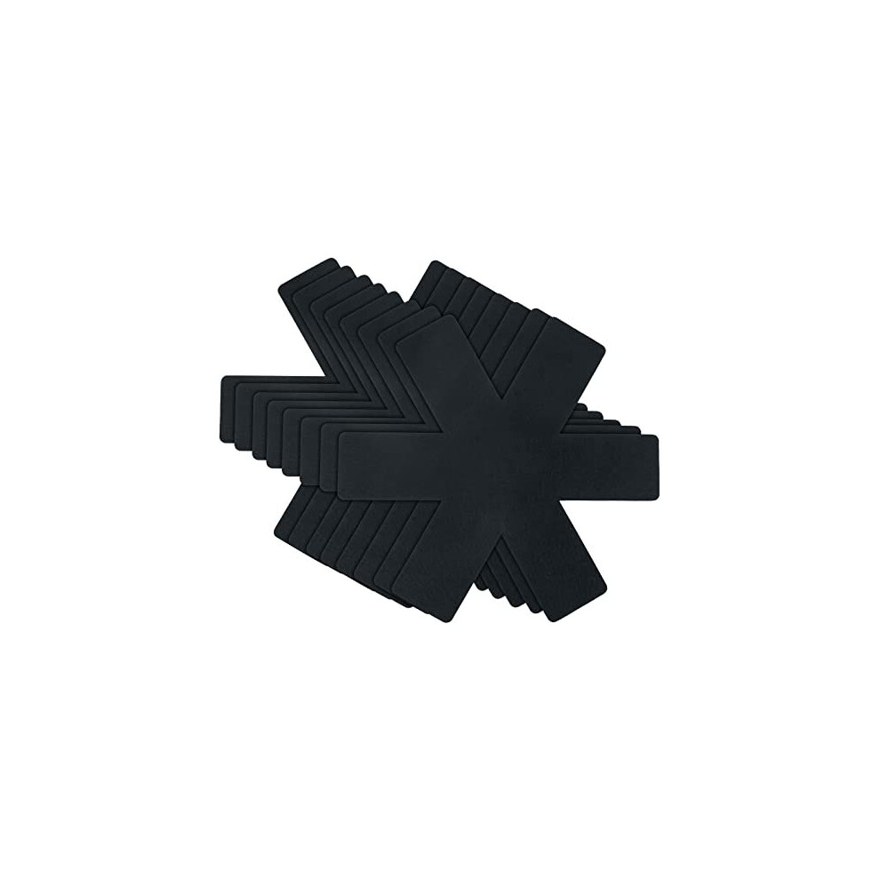 Pot and Pan Dividers, Set of 8 and 3 Different Sizes(38/35.5/26CM) Separators, Pans Separator Protector for Separating Pots and Pans, Black