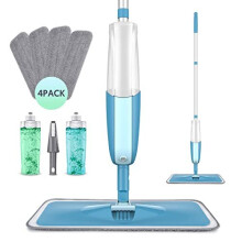 Microfibre Spray Mops for Floor Cleaning- MEXERRIS Floor Cleaning Mop With Spray 4 Microfiber washable Mop Pads and 2 Bottle Replacement Wet Dust Mop