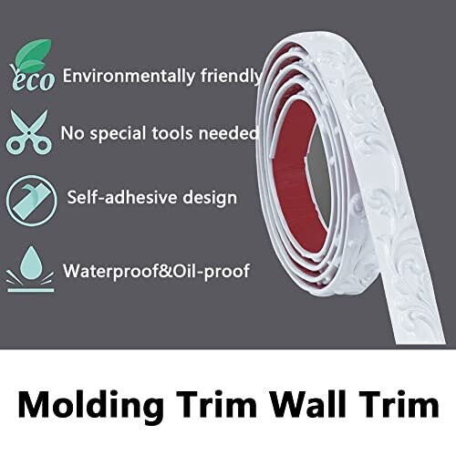 Molding Trim Self Adhesive,Peel and Stick Wall Ceiling Decorative Trim