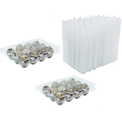 50 Pack Quail Egg Boxes 12 Grids Quail Egg Cartons PVC Transparent