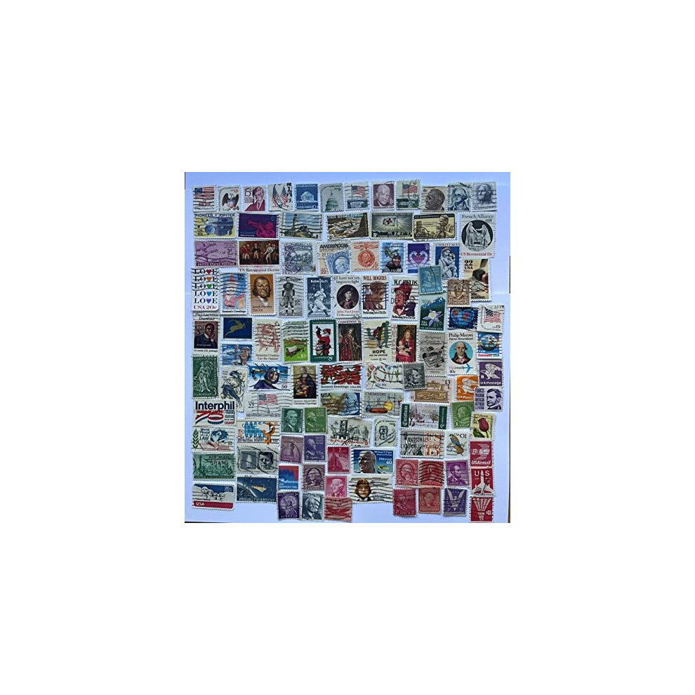 USA Postage Stamps Collection - 100 Different (Stamps for Collector)