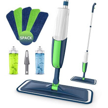 Spray Mops Microfiber Floor Mops for Floor Cleaning -MEXERRIS Wet Mops Dust Mop with 2 Refillable Bottle and 5 Microfiber Pads Floor Cleaning Mop for