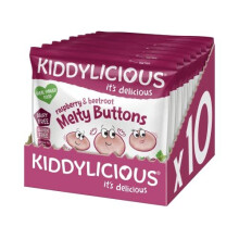 Raspberry & Beetroot Melty Buttons - Delicious Snacks for Kids - Suitable for 9+ Months - 10 Packs