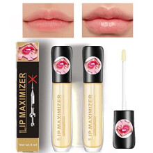 Lip Balm 2 PCS Plumping Lip Gloss,Clear Lip Oil Waterproof Liquid Lip Plumper Strong Moisturize Lipstick Long-Lasting Moisturising Nutritious Cream
