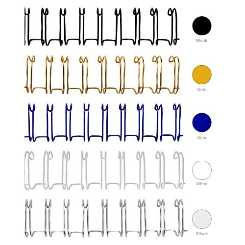 Wire Binding Spines, 7.9mm, 40 Sheet Binding Capacity, 34 Loops, A4, Multi-Colour, Pack of 100 1