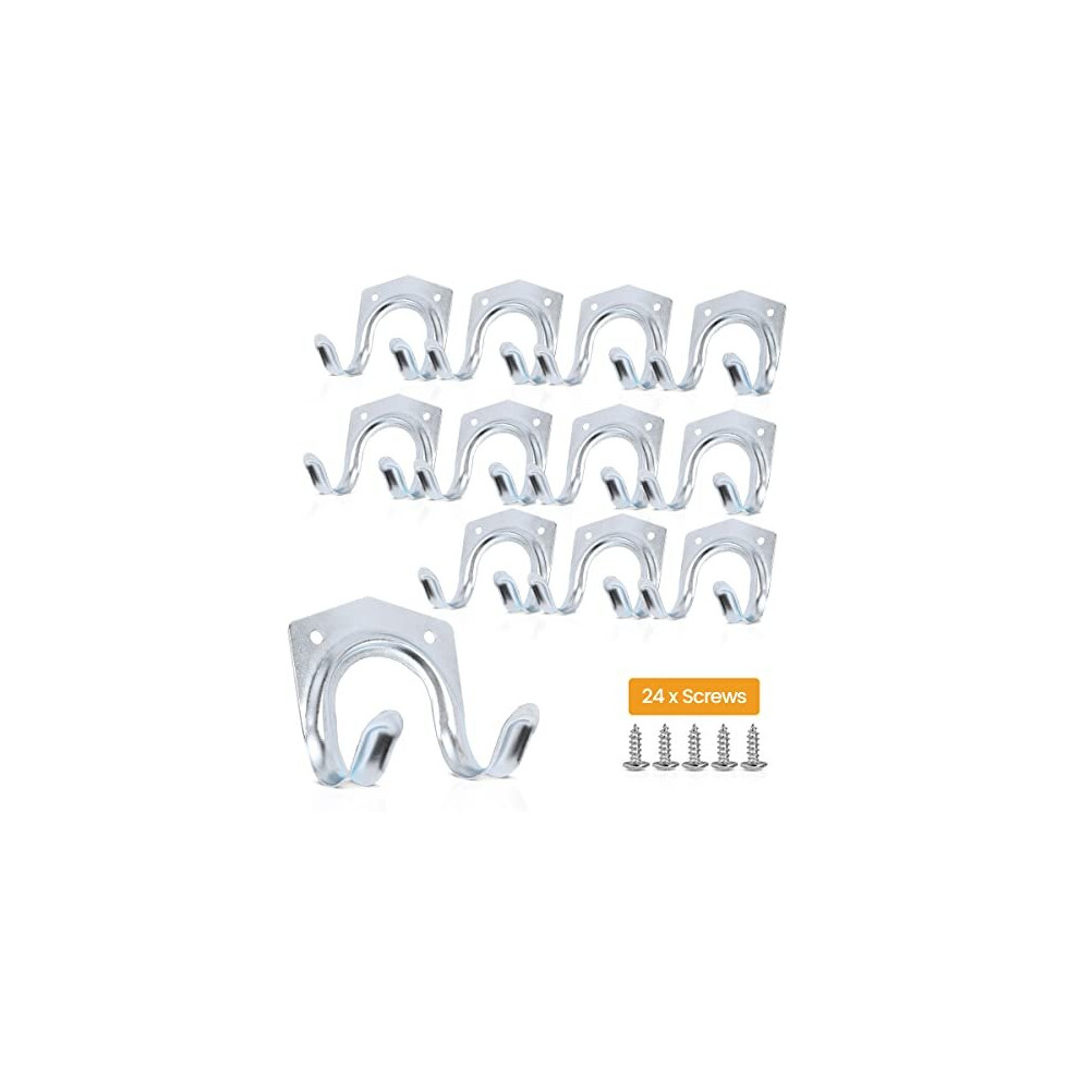 12 Pack Tool Garage Hooks Garden Tool Storage Organiser Heavy Duty Hooks For Hanging Ladder, Ropes, Garden & Garage Tools 5014542675157