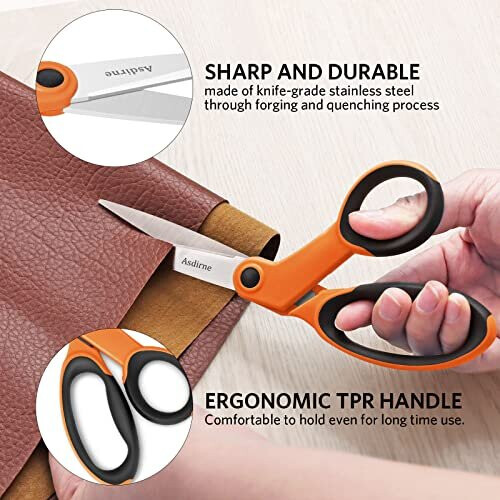 Fabric Scissors, Scissors Set with Sharp Stainless Steel Blade and Soft Handles, Including Sewing Scissors, Craft Scissors, Thread Snipers and 2