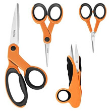 Fabric Scissors, Scissors Set with Sharp Stainless Steel Blade and Soft Handles, Including Sewing Scissors, Craft Scissors, Thread Snipers and