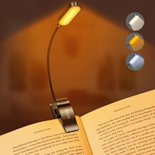 16 LED Book Light, Reading Light 3 Eye-Protecting Modes Book Lamp (White/Amber/Mixed) - Stepless Dimming, Rechargeable, Long Battery Life, 4-Level