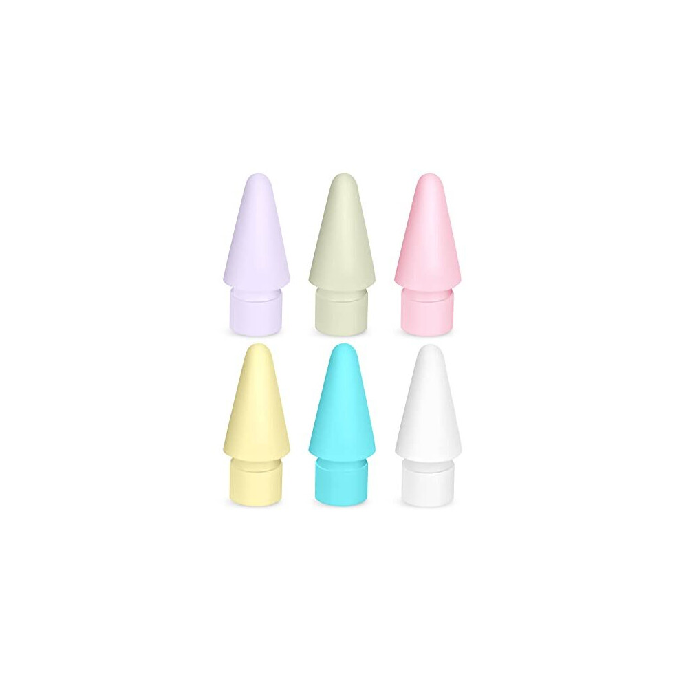 Tips Compatible with Apple iPad Pro pencil, 6 Pack Replacement Tips for Apple Pencil 2nd Gen & 1st Gen, High Sensitivity Pencil Nibs Replacement Tips