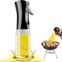 Olive Oil Sprayer for Cooking - 220ml Glass Oil Dispenser Bottle Spray Mister - Refillable Food Grade Oil Vinegar Spritzer Sprayer Bottles for Kitchen