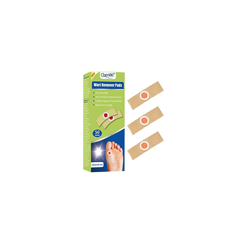 Cherioll Wart Remover, Wart Remover Pads, 50Pcswart Treatment, Wart Remover For Hands, Feet, Feet Callus Remove, Verruca And Wart, Relief Pain Removal Warts