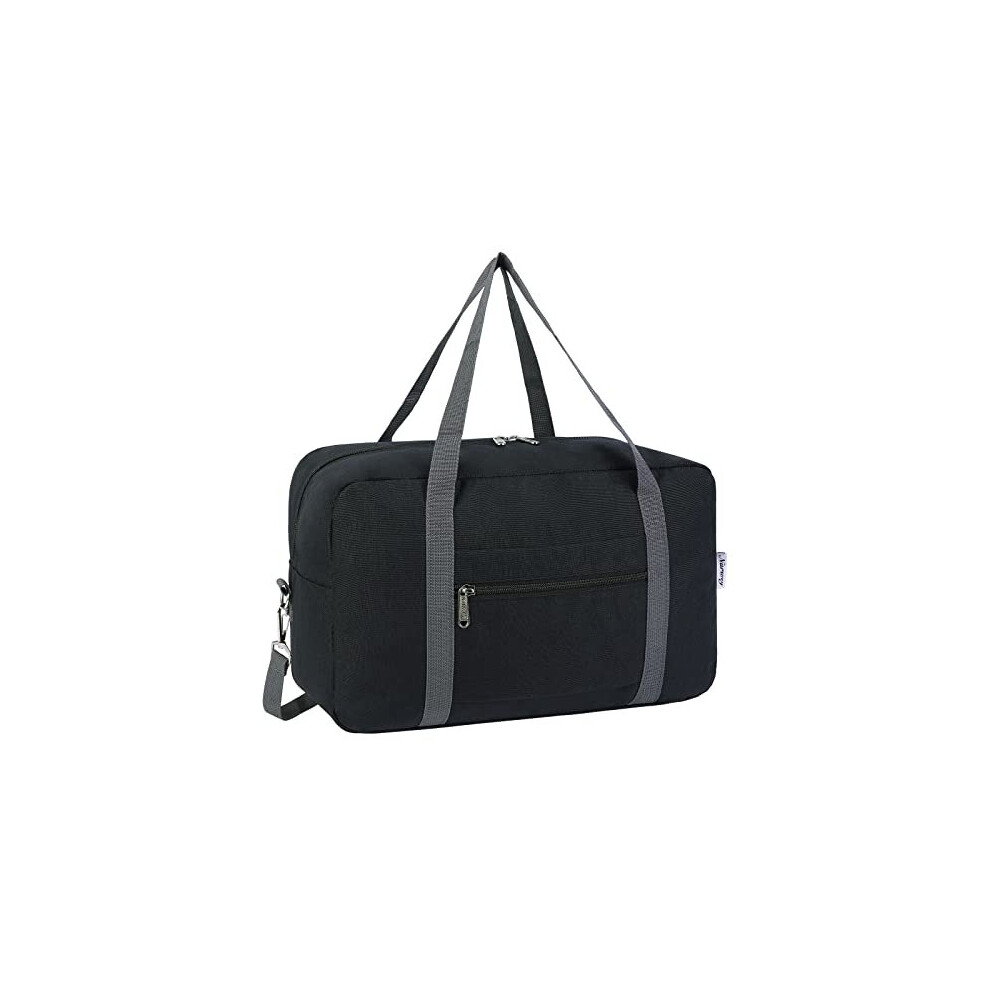for Ryanair Airlines Underseat Cabin Bag 40X20X25 Foldable Travel Duffel Bag Holdall Tote Carry on Luggage Overnight for Women and Men 20L (Black