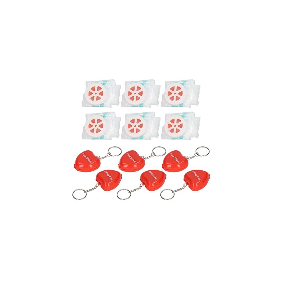 Luqeeg Cpr Face Shield Mask, 6Pcs Cardiopulmonary Resuscitation Pocket Mask With One Way Valve, Portable Cpr Breathing Barriers Face Shield, Keychain