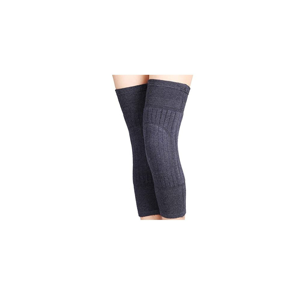 Quupy 1 Pair Elastic Knit Leg Warmers Knee Braces Sleeves Wraps Support Protector Comfortable Knee Brace Compression Protective Knee Pad For Men Women