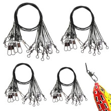 40Pcs Fishing Wire Trace Leaders Stainless Steel Fishing Lure Wire Anti-bite Lure Wire Trace with Swivels and Snaps Heavy Duty Pike Traces Wire for