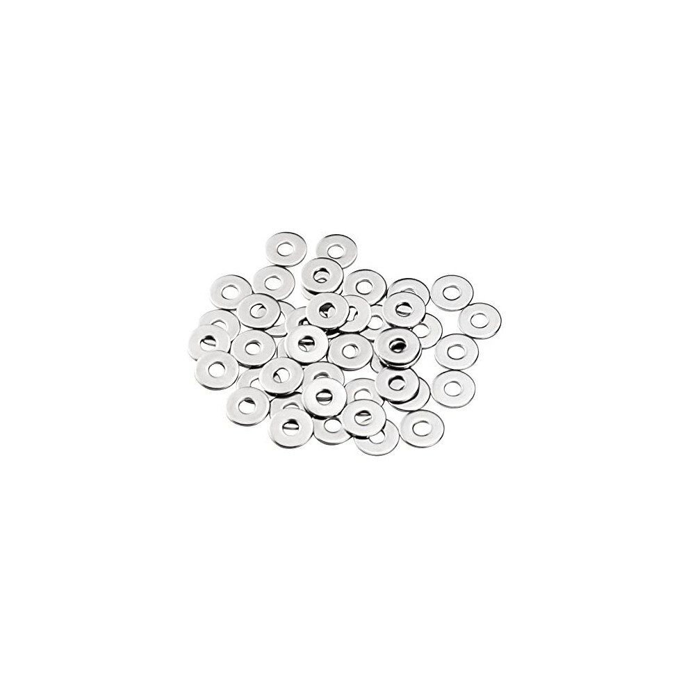 M6 Washers, M6 X 18Mm Penny Washers, (Pack Of 50) A2 304 Stainless Steel Washers, Flat Repair Washer, Large Metal Washers, Plain Round Chrome Washers 5014542679063