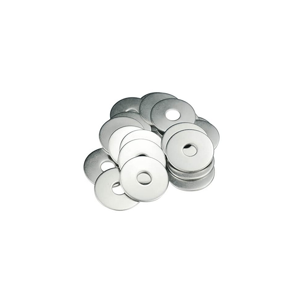 M8 Washers, M8 X 30Mm Penny Washers, (Pack Of 20) A2 304 Stainless Steel Washers, Flat Repair Washer, Large Metal Washers, Plain Round Chrome Washers 5014542679124