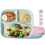 Dinner Plates 4pcs Unbreakable Divided Plates 3 Sections Portion Control Diet Plate Tray with compartments Plastic Dinner Set Reusable Dishes Set,BBA 1