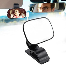 Baby Car Mirror 360 Adjustable Rear View Mirror, Shatterproof Baby Safety Rearview Mirror with Clip, Rearview Wide Angle Convex Mirror to See Rear