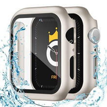 2 Pack Waterproof Apple Watch Screen Protector 40mm, Hard Protective Cases Guard Bumper Ultra Thin Full Coverage Compatible for iWatch SE 6 5 4 40mm