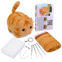 Needle Felting Kits with Instruction, Needle Felting Supplies Kits with Tools, Animals DIY Needle Felting Set with Foam Mat for Handcraft Project