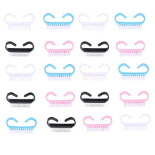 20 x Bumper Pack of Nail Brushes 4 Colours Pink Black White Blue Standard Plastic Easy Grip Nail Scrubbers Clean Trapped Dirt from Nails Toenails