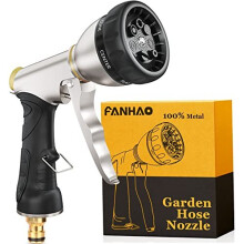 Hose Pipe Spray Gun, 100% Heavy Duty Metal Garden Hose Spray Gun with 7 Spray Patterns, High Pressure Hose Nozzle with Ergonomic Handle for Watering